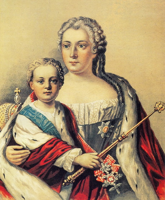 Император Иоанн с матерью.